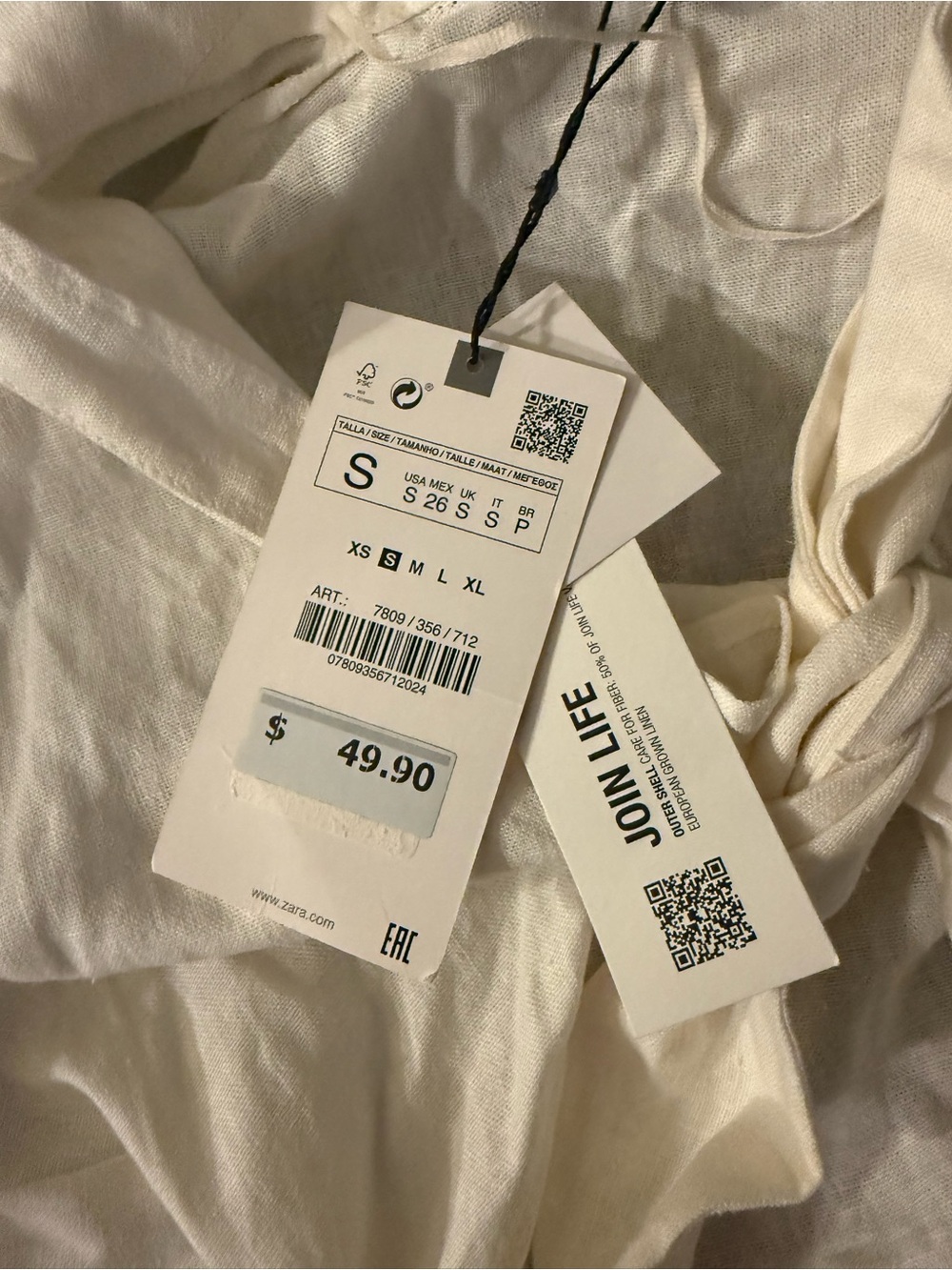 Zara White Knot-Front Mini Dress - Picture 4 of 4